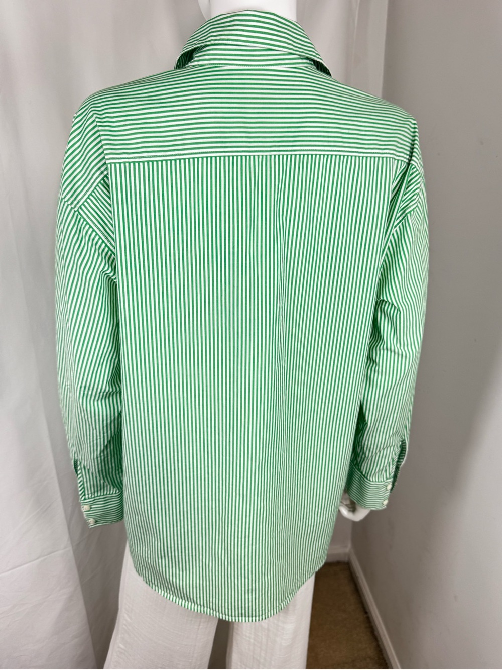 Favorite Daughter The Door’s Always Open Ex-Boyfriend Shirt Green Stripe S - Picture 9 of 11